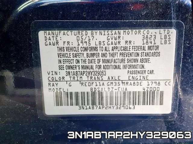 3N1AB7AP2HY329063 фото 2