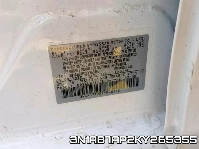 3N1AB7AP2KY265355 фото 2
