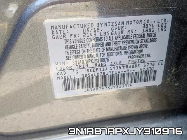 3N1AB7APXJY310976 фото 2