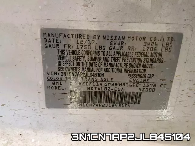 3N1CN7AP2JL845104 фото 2