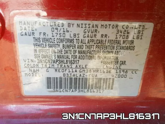 3N1CN7AP3HL816317 фото 2