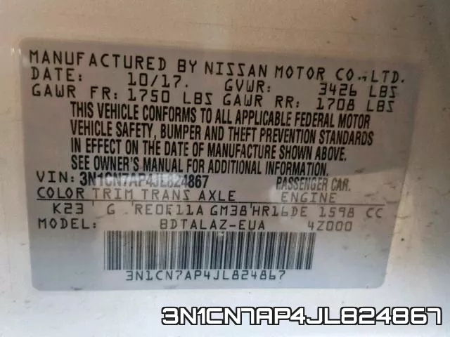 3N1CN7AP4JL824867 фото 2