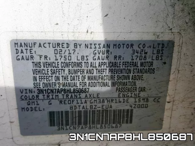 3N1CN7AP8HL850687 фото 2
