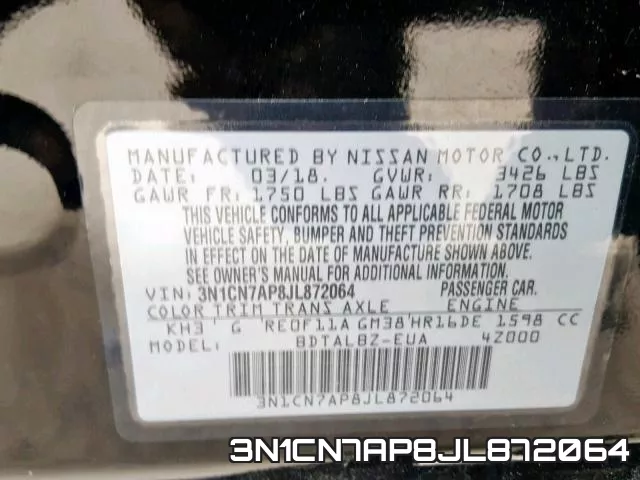 3N1CN7AP8JL872064 фото 2