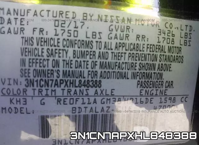 3N1CN7APXHL848388 фото 10