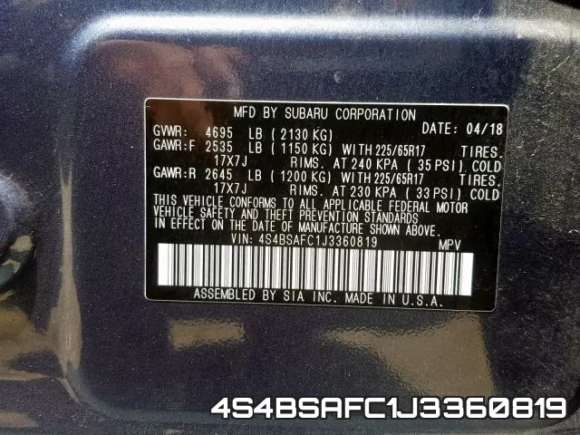 4S4BSAFC1J3360819 фото 2