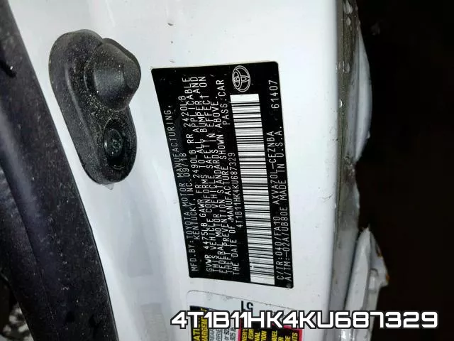 4T1B11HK4KU687329 фото 2