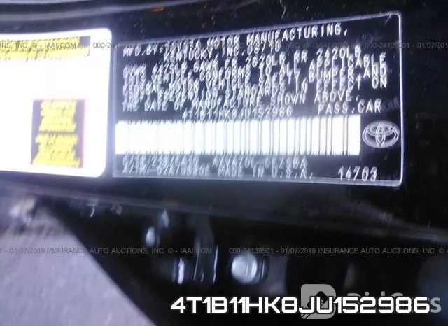 4T1B11HK8JU152986 фото 10