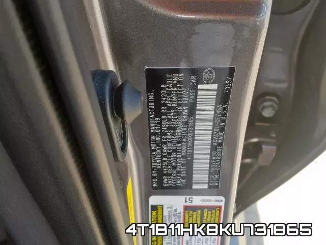4T1B11HK8KU731865 фото 2