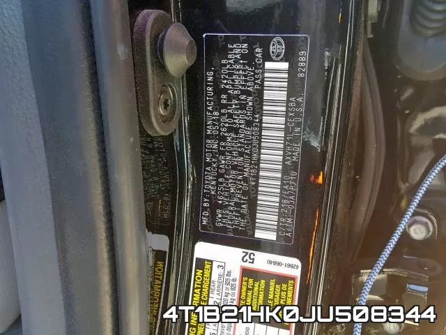 4T1B21HK0JU508344 фото 2