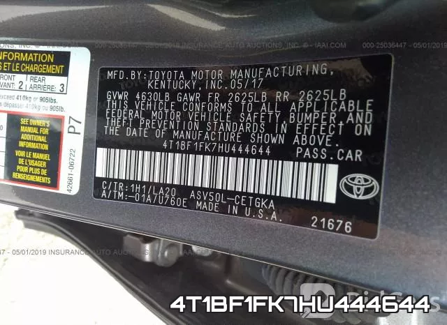 4T1BF1FK7HU444644 фото 10