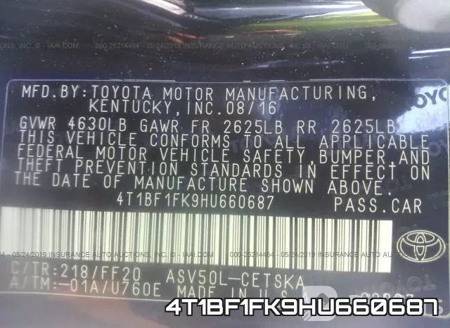 4T1BF1FK9HU660687 фото 10