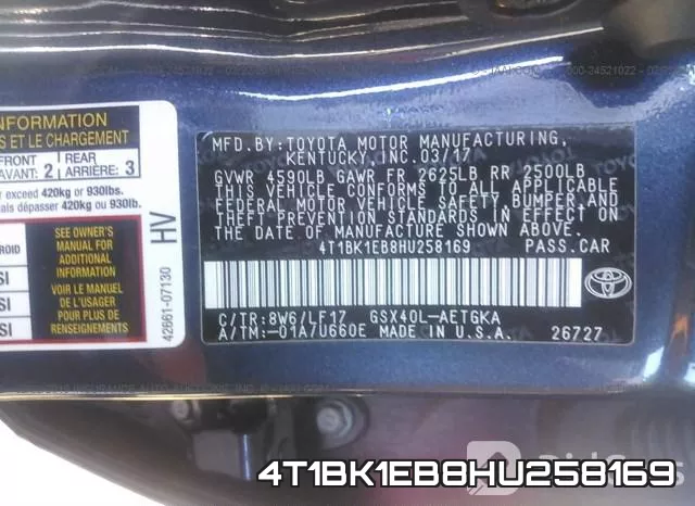 4T1BK1EB8HU258169 фото 10