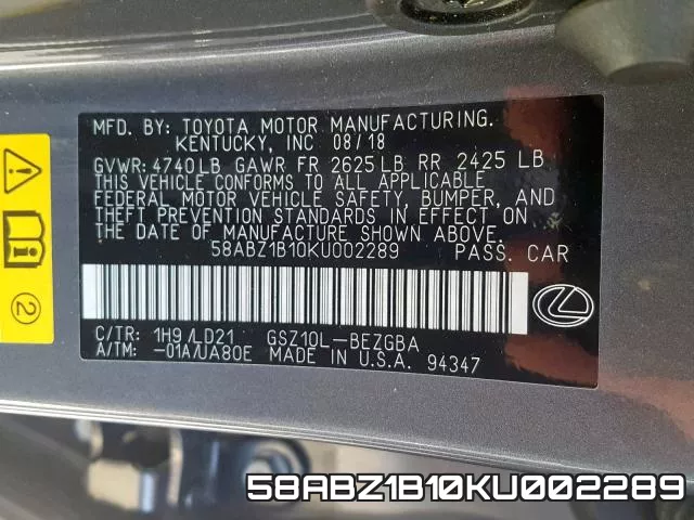 58ABZ1B10KU002289 фото 2