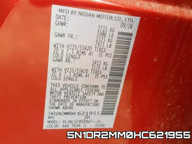 5N1DR2MM0HC621955 фото 2