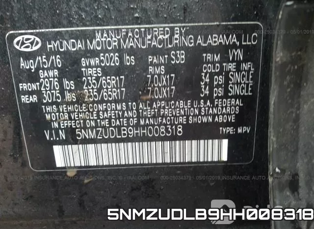 5NMZUDLB9HH008318 фото 10