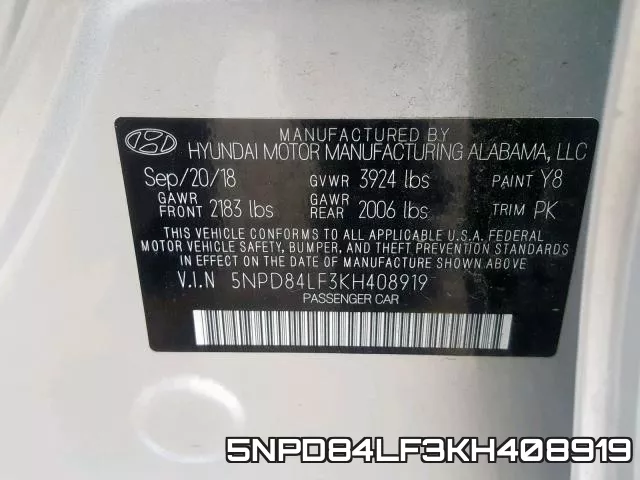 5NPD84LF3KH408919 фото 2