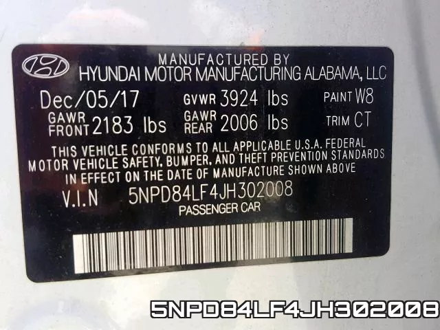 5NPD84LF4JH302008 фото 2