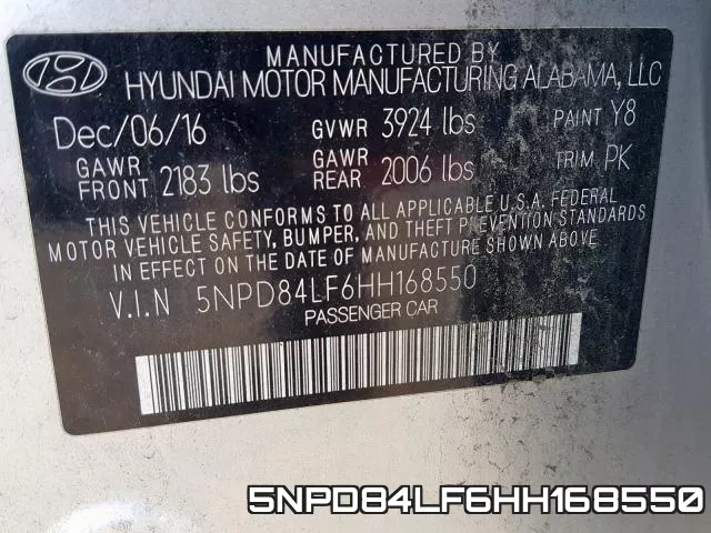 5NPD84LF6HH168550 фото 2