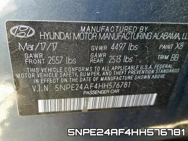 5NPE24AF4HH576781 фото 2