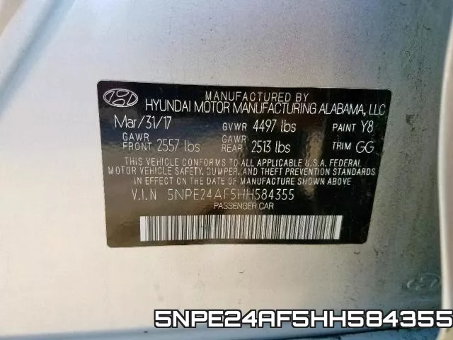 5NPE24AF5HH584355 фото 2