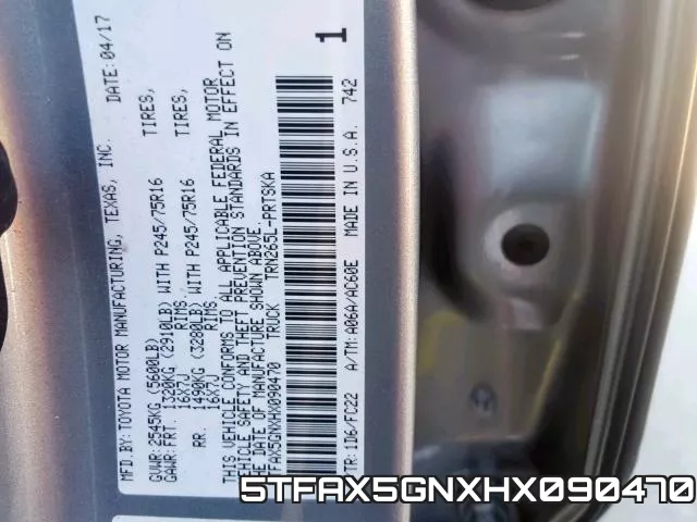 5TFAX5GNXHX090470 фото 2