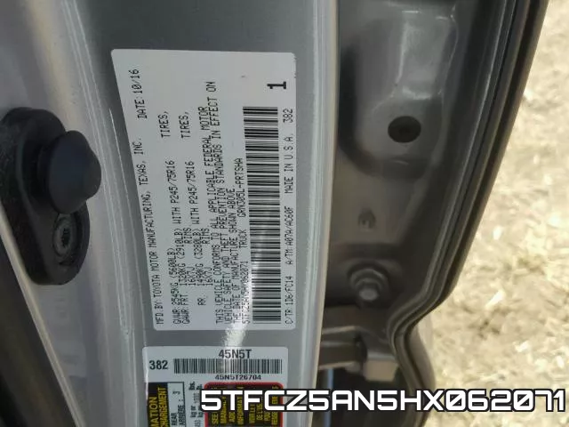 5TFCZ5AN5HX062071 фото 2