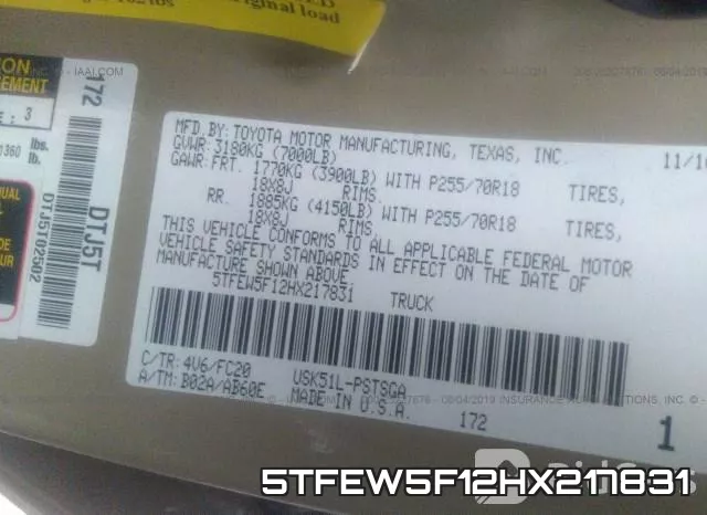 5TFEW5F12HX217831 фото 10