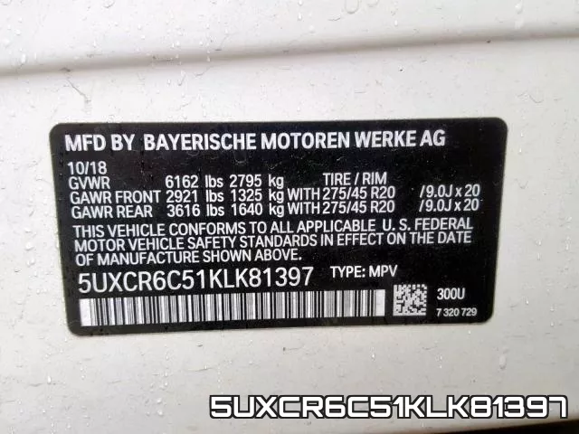 5UXCR6C51KLK81397 фото 2