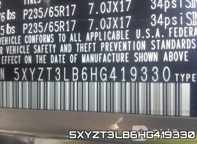 5XYZT3LB6HG419330 фото 10