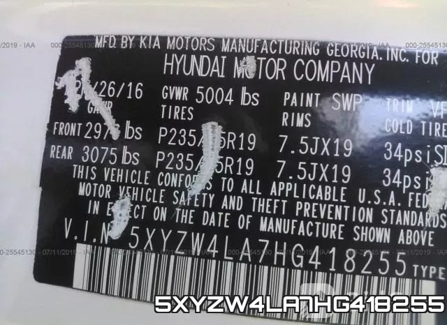 5XYZW4LA7HG418255 фото 10