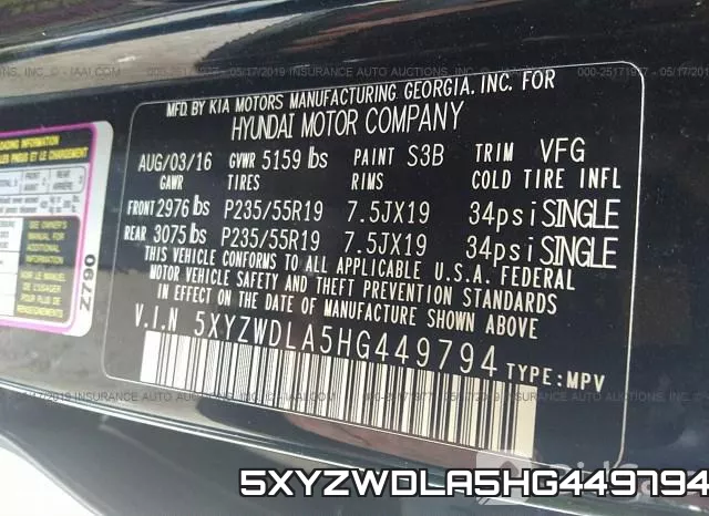 5XYZWDLA5HG449794 фото 10