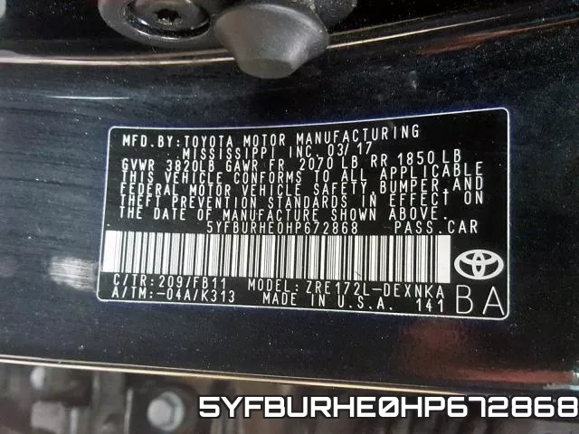 5YFBURHE0HP672868 фото 2