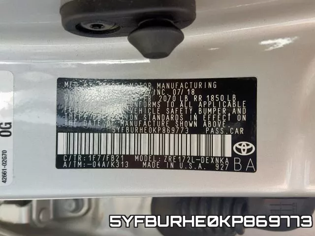 5YFBURHE0KP869773 фото 2