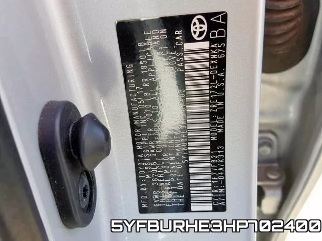 5YFBURHE3HP702400 фото 2