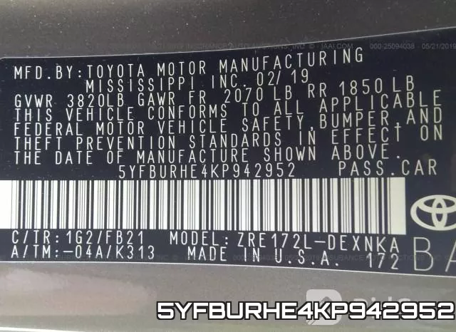 5YFBURHE4KP942952 фото 10