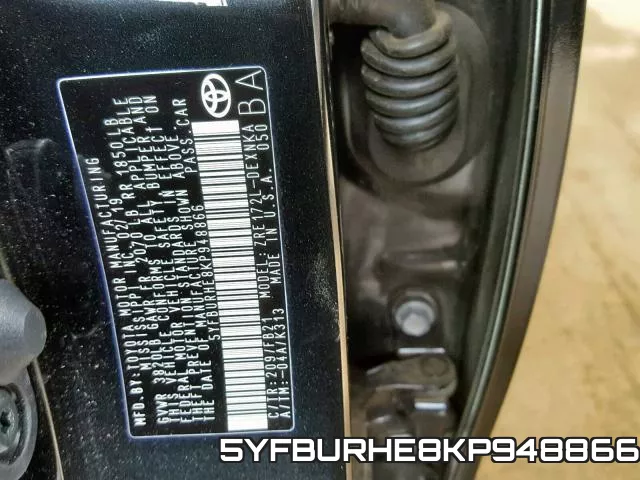 5YFBURHE8KP948866 фото 2