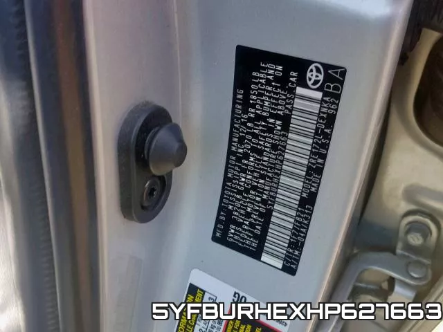 5YFBURHEXHP627663 фото 2
