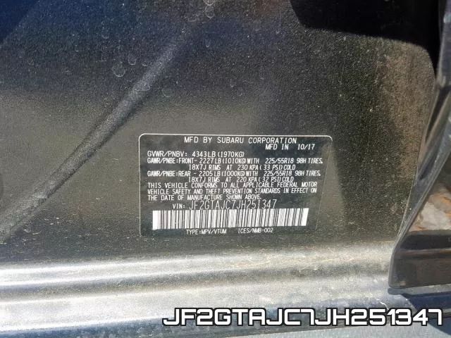 JF2GTAJC7JH251347 фото 2
