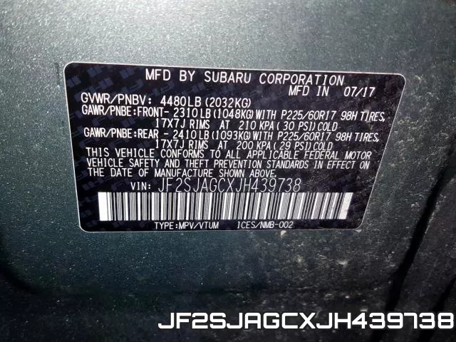 JF2SJAGCXJH439738 фото 2