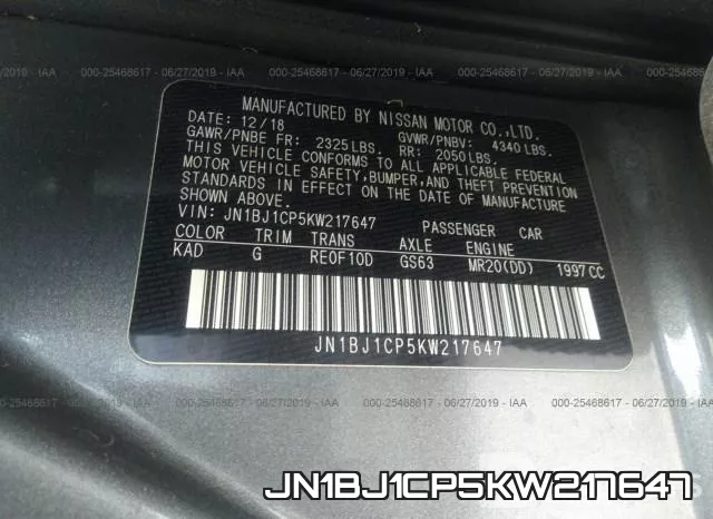 JN1BJ1CP5KW217647 фото 10