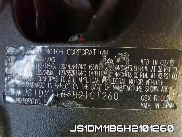 JS1DM11B6H2101260 фото 2