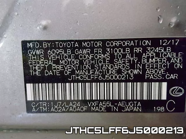 JTHC5LFF6J5000213 фото 2