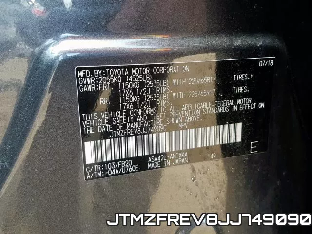 JTMZFREV8JJ749090 фото 2