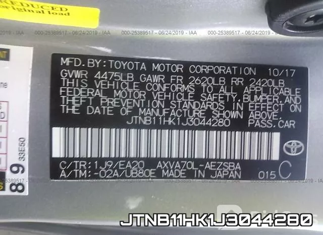 JTNB11HK1J3044280 фото 10