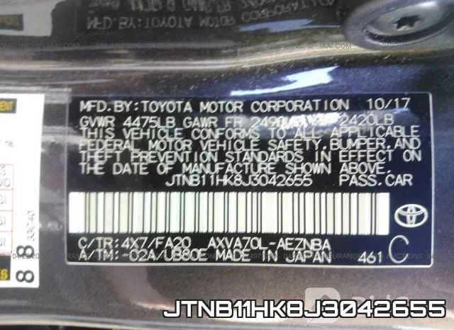 JTNB11HK8J3042655 фото 10