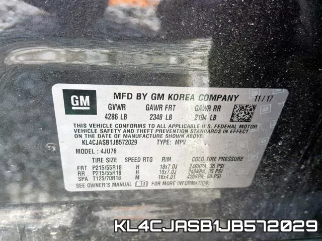 KL4CJASB1JB572029 фото 2