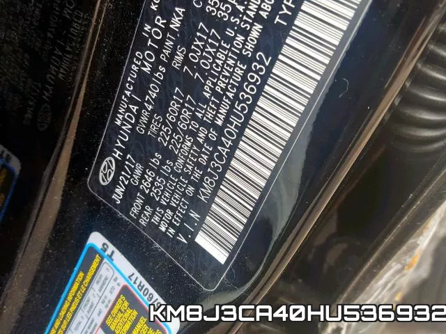 KM8J3CA40HU536932 фото 2