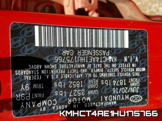 KMHCT4AE1HU175766 фото 2