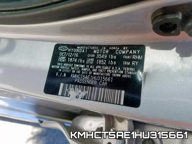 KMHCT5AE1HU315661 фото 2